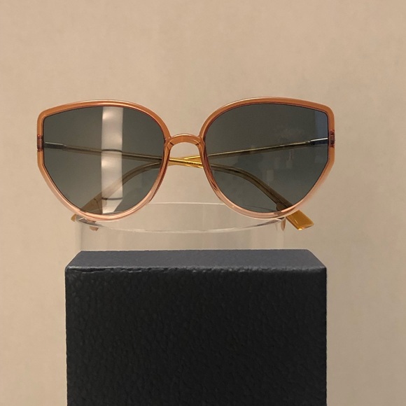 DIOR Christian Dior Cat-Eye Oversized Orange Transparent Sunglasses (NWT) - Picture 6 of 12